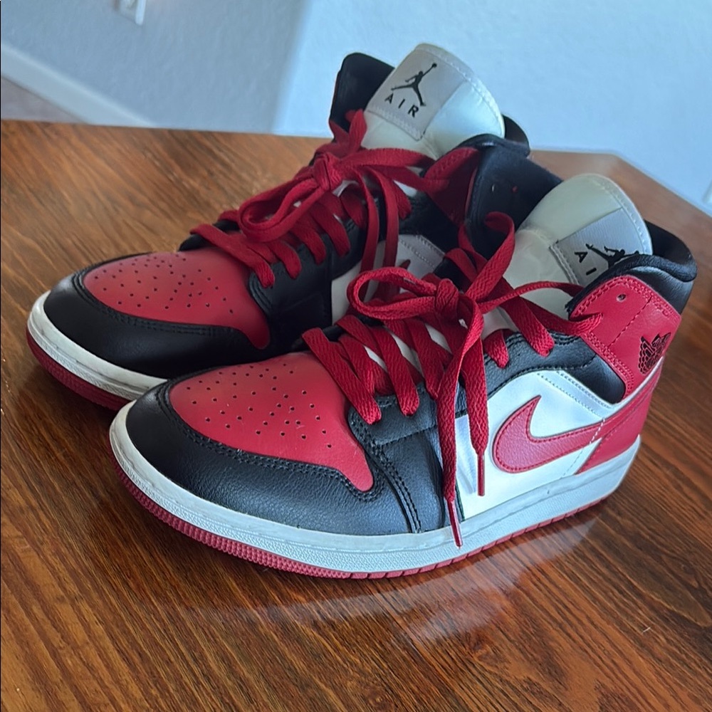 Air Jordan Red and Black High-Top Sneakers